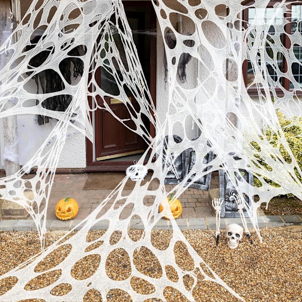 Jätte Spindelnät Halloween Dekorationer Lämpliga För Inomhus Och Utomhus Dekorationer Festtillbehör Gör 200*800Cm