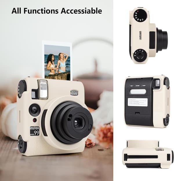 Etui - For Instax Mini 99 Instantkamera, Silikondeksel (Off-White)