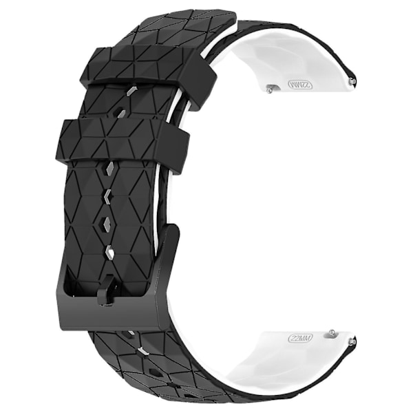 Silikonklokkebånd for Garmin Move Trend, 20mm dobbel fotballmønster sportsrem Black White A Samsung Galaxy Watch 5