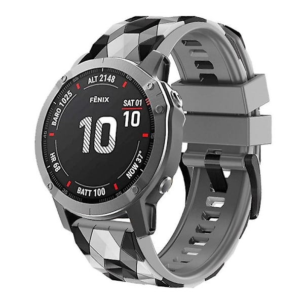 For Garmin Fenix 7/Descent G1/Epix Gen2 Silikone Urrem Fodboldmønster 22mm TPE Urrem Grey