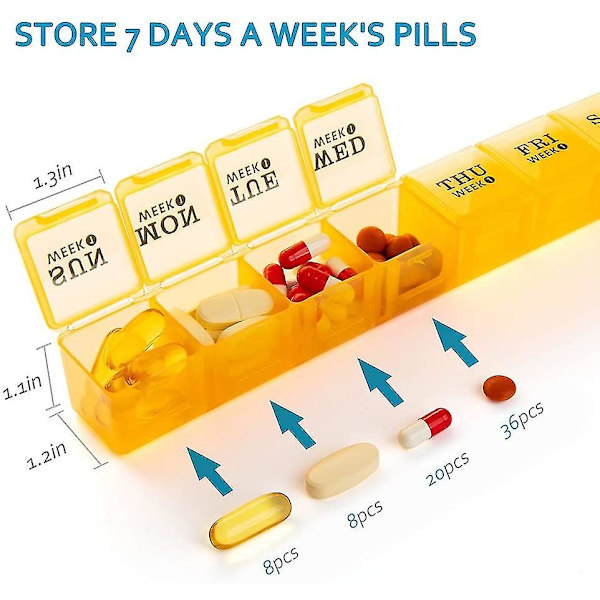 Xl Large Monthly Pill Organizer 4 uger, 28 Day Pill Box Organizer ugentlig, stor
