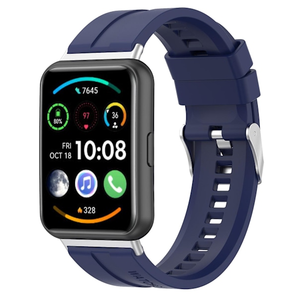 För Huawei Watch Fit 2 Snabbkoppling Klockarmband Silikon Armband Sport Klocka 20mm Klockarmband med Spänne Midnight Blue