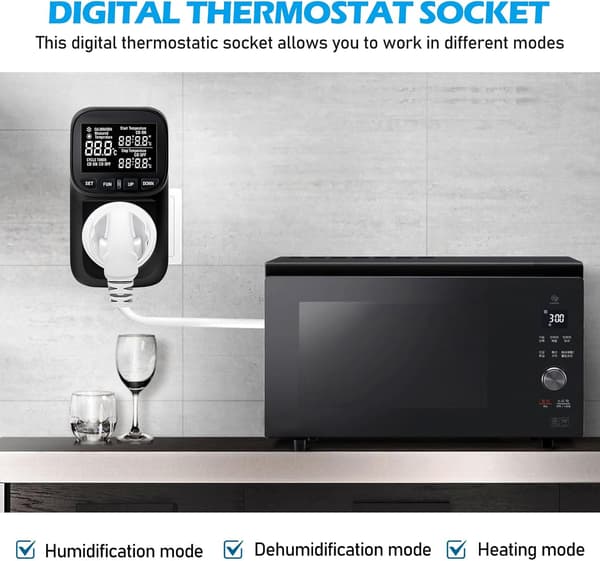 Digital temperaturkontrollerkontakt, med sensor, display
