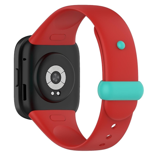 Rem til Xiaomi Redmi Watch 3 - Blød silikone rem med knapspænde Red Cyan H Xiaomi Redmi Watch 3