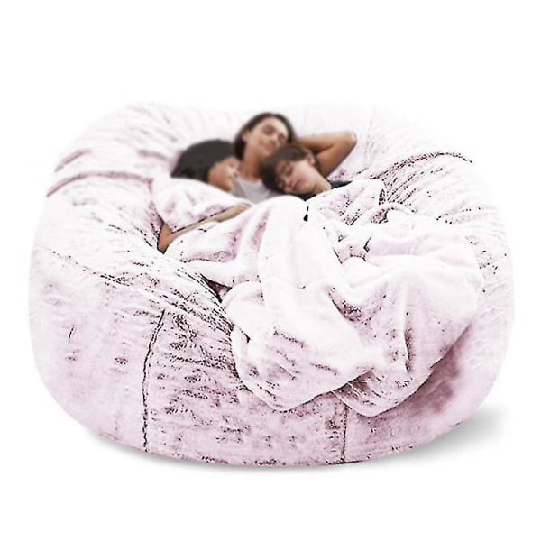 Lazy Sofa Bean Bag Konstgjord päls Bean Bag Bönsoffa Snow red 150cm*75cm