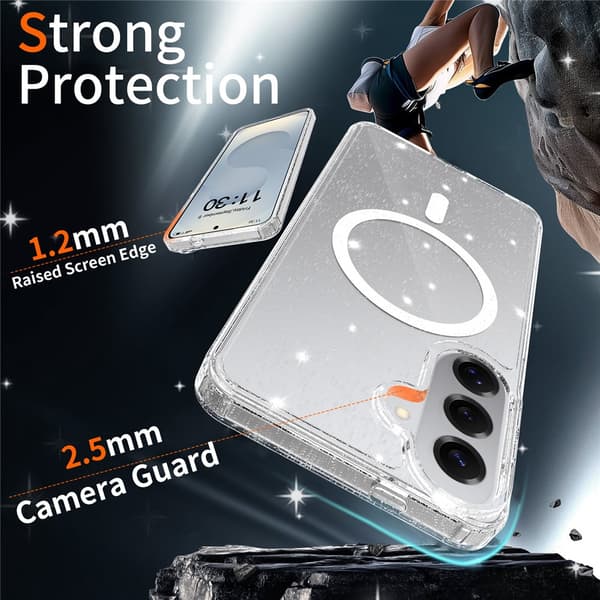 Deksler til Samsung Galaxy S26, magnetisk med skjermbeskytter White