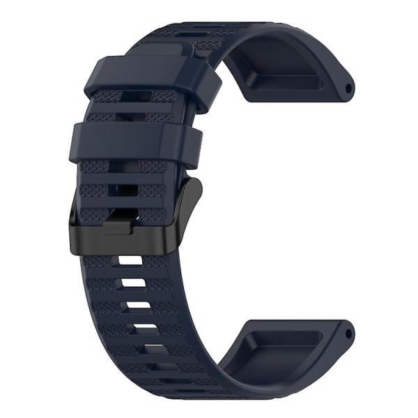 För Garmin Fenix ​​7x Solar 26 mm horisontell textur silikon watch med borttagningsverktyg HIU Navy Blue