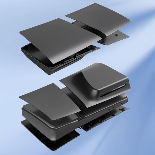 Deksel til PS5 Pro CD-stasjonversjon, matte sideplater erstatningstilbehør (kompatibel, svart)