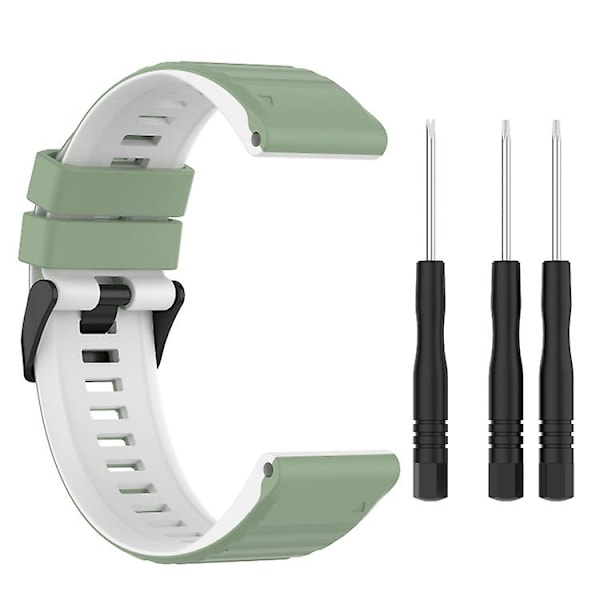 För Garmin Fenix 6 Pro 22mm Silikon Blandfärg Klockarmband XZV Black-white