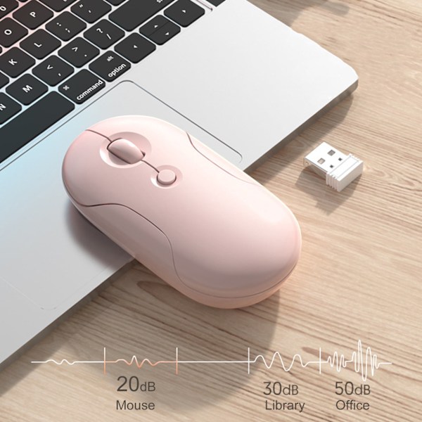 Ladattava langaton Bluetooth-hiiri, pieni ja kannettava toimistokäyttöön (valkoinen)