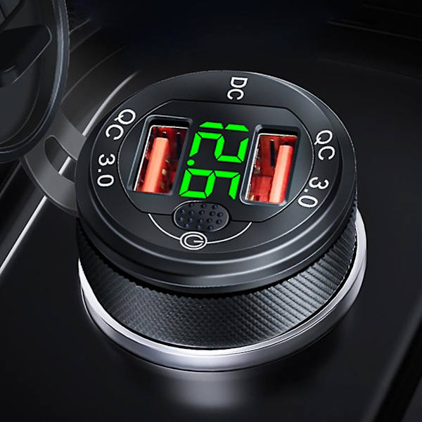 Snabbladdare 3.0 USB-laddningsadapter med LED-voltmeter för motorcykel Red 2 USB QC3