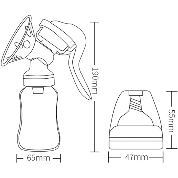 Manuaalinen Rintapumppu Kevyt Ja Helppokäyttöinen Yhdellä Kädellä - 150Ml Vauvan Syöttö Rintapumppu