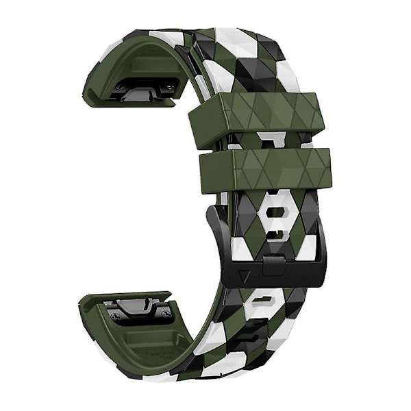 Fotbollsmönstrad silikonklockarmband 22 mm för Garmin Fenix 7/Descent G1/Epix Gen2 TPE-klockarmband Army Green