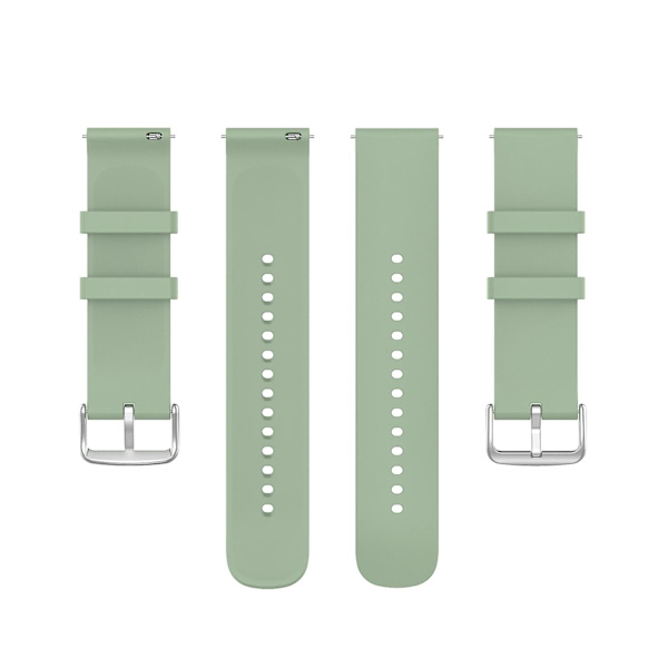 Samsung Galaxy Watch 5 Pro 45mm/Huami Amazfit Bip 3/3 Pro -silikoniranneke 20mm säädettävä rannehihna Lake Green Silver Buckle