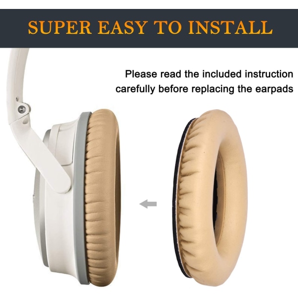 Ørepuder kompatible med Bose QuietComfort 15 QC15 QC25 QC2 QC35/ Ae2 Ae2i Ae2w SoundTrue & SoundLink-æggegul