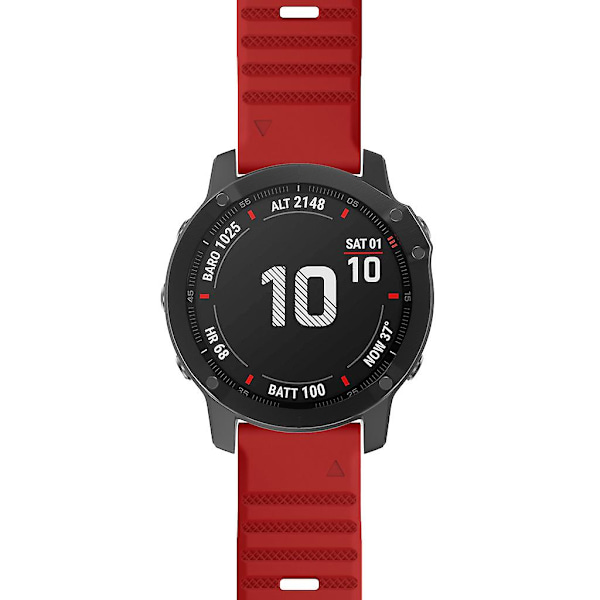 KLB-AWGJ-001 För Garmin Fenix 7 / 7 Pro 22mm Klockarmband Konkav Punkt Silikon Rem Red