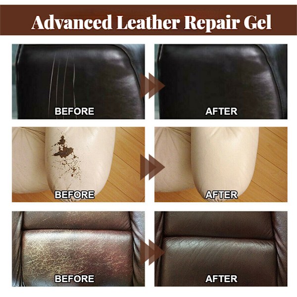 Advanced Leather Repair Gel Repairs Burns Holes Gouges för läderyta Claret