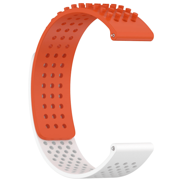 Silikoniranneke 20mm Hengittävä ranneke Garmin Vivoactive 5/garminactive 5/venu Sq 2 Orange White