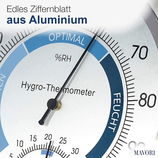 Indendørs analogt hygrometer termometer - højkvalitets rustfrit stål fugtmåler og rumtermometer til pålidelig og komfortabel