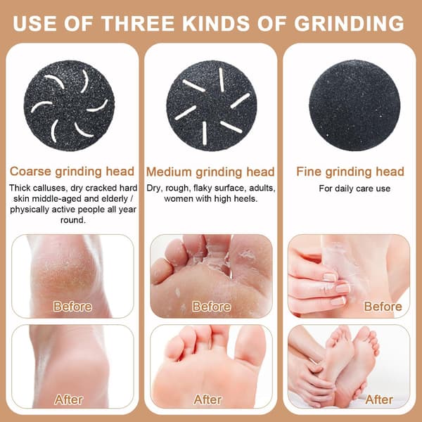 Manicure-/pedicure-sæt, pedicure callusfjerner til fødder, genopladelig (sølv)
