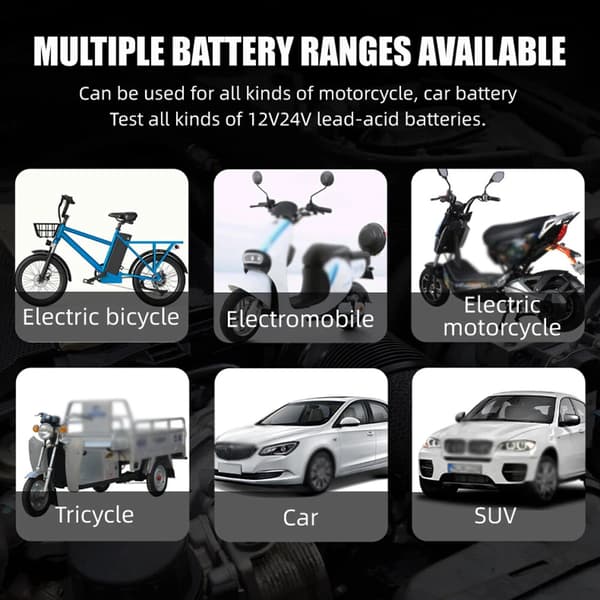 Batteritester 12Volt/24Volt Intern Modstandstester Til Bil Motorcykel (Rød)