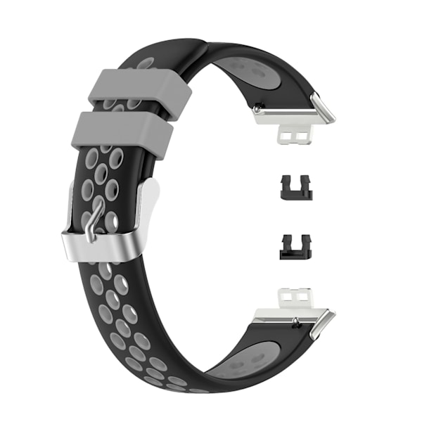 Huawei Watch Fit 18mm silikoninen kaksiväriranneke Black Grey