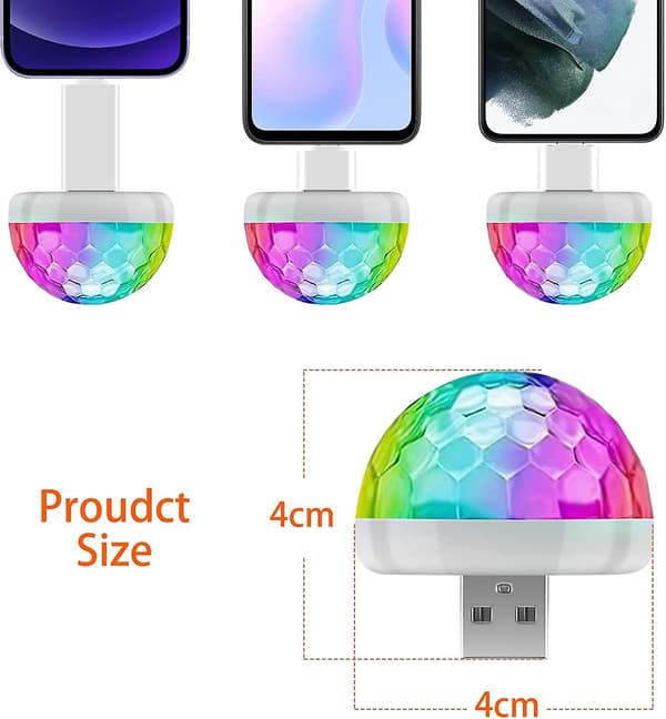 Mini Diskokugle Lys USB, Diskokugle LED Festlampe