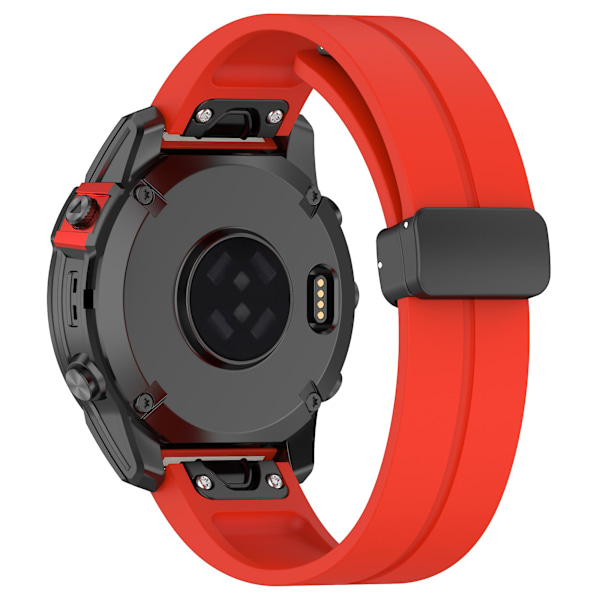 Sort spænde 22mm silikone urrem til Garmin Fenix 7/forerunner 965/955/945/935 Red