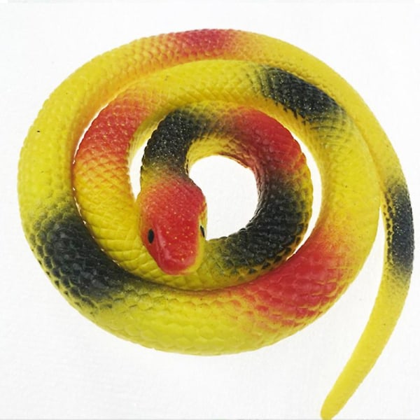 Miljövänlig gummi Snake Prank Toy Mjuklim Fake Snake Halloween Prank Toy Snake Yellow