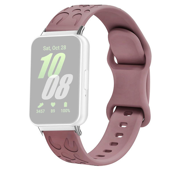 Til Samsung Galaxy Fit silikone urrem med leopardprint - Udskiftningsurrem - Pink Smoke Purple