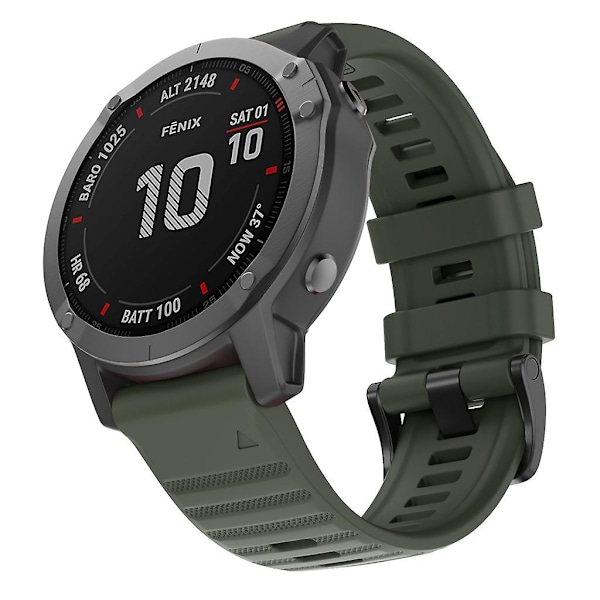 KLB-AWGJ-001 Garmin Fenix 7 / 7 Pro 22mm ranneke, kovera piste silikoniranneke Army Green