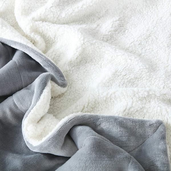 Dobbeltsidig supermykt flanellpledd Gray 130*160cm
