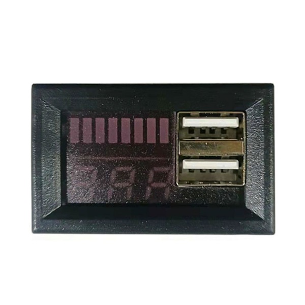 Dobbel USB Rask Bil Lader Socket Strøm Uttak Adapter LED Voltmeter 12v Blue
