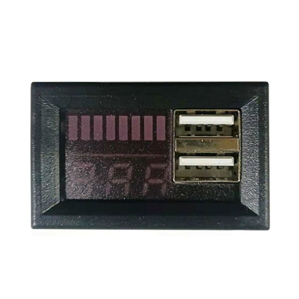 Dubbel USB snabb billaddare uttag strömuttag adapter LED voltmeter 12v Blue