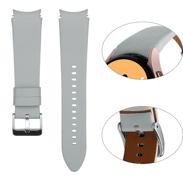 Armband Läderbälte Svettsäkert för -Galaxy Watch 4 Smartwatch Armband Gray