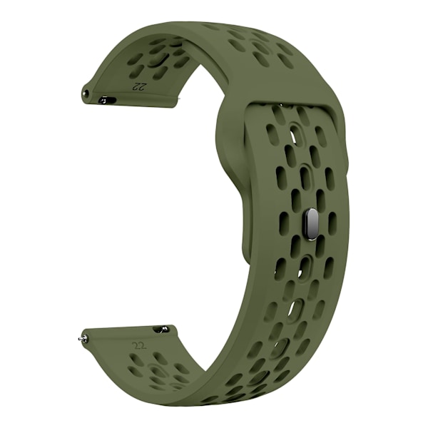 For Garmin vivoactive 5 / Venu 2 Plus silikoneurrem 20mm hullet justerbar rem Army Green