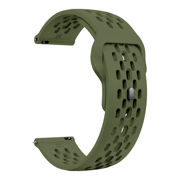För Garmin vivoactive 5 / Venu 2 Plus Silikonklockarmband 20mm Hålig Justerbar Rem Army Green