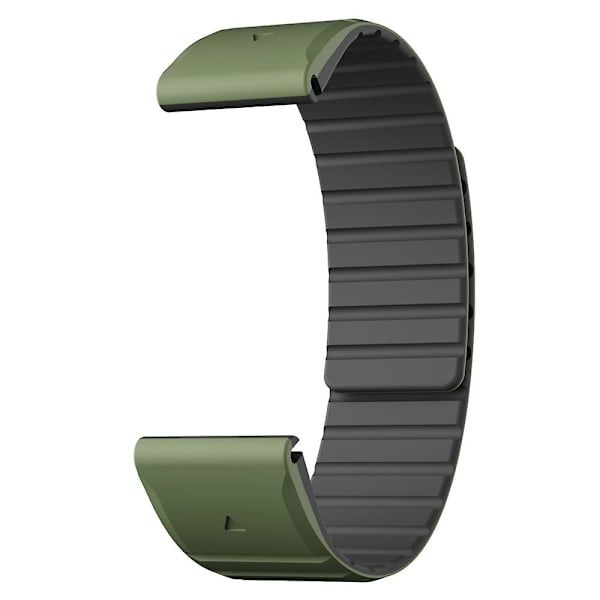 For Garmin Fenix 5 / 5X / 6X / 7X urrem 22mm Dual Color Silikon Smart Watch Band Army Green  Black