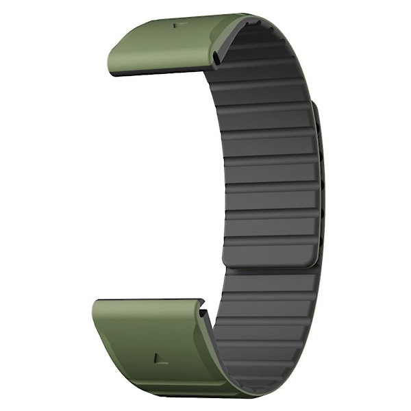 Garmin Fenix 5 / 5X / 6X / 7X -älykellohihna 22 mm, kaksiväri, silikoni Army Green  Black