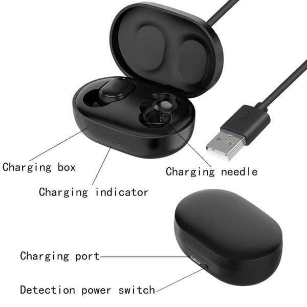 Laddningsfodral för Redmi AirDots, 3,3FT USB A-kabel, inga hörlurar (kompatibel)