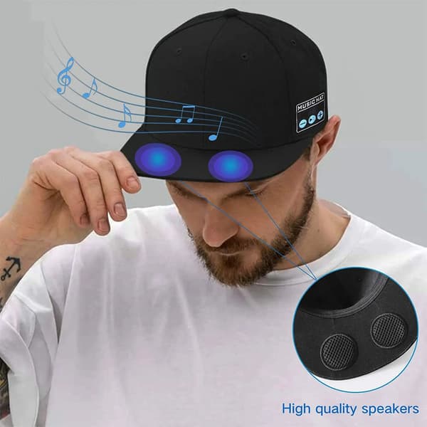 Bluetooth-kaksoiskaiutinlippalakki, ulkoiluaurinkosuoja (harmaa)