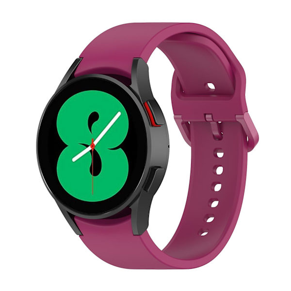 Silikonklokkerem for Samung Galaxy Watch4 40 mm / 44 mm flat spenne Wine Red