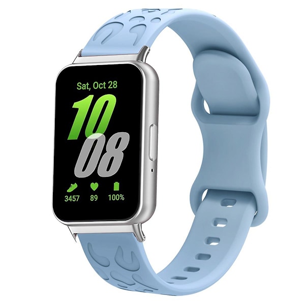 Samsung Galaxy Fit -silikoniranneke, leopardikuvioinen vaihdettava rannehihna Light Blue