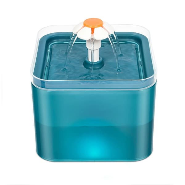 Automatisk springvand (Y-10) til kæledyr med LED-lys, 2L automatisk cirkulation (grøn)