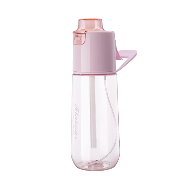 750 ml Doftvattenkopp med 1 smakpod, läckagesäker med sugrör, lämplig för utomhussporter, barnpresenter Transparent Powder