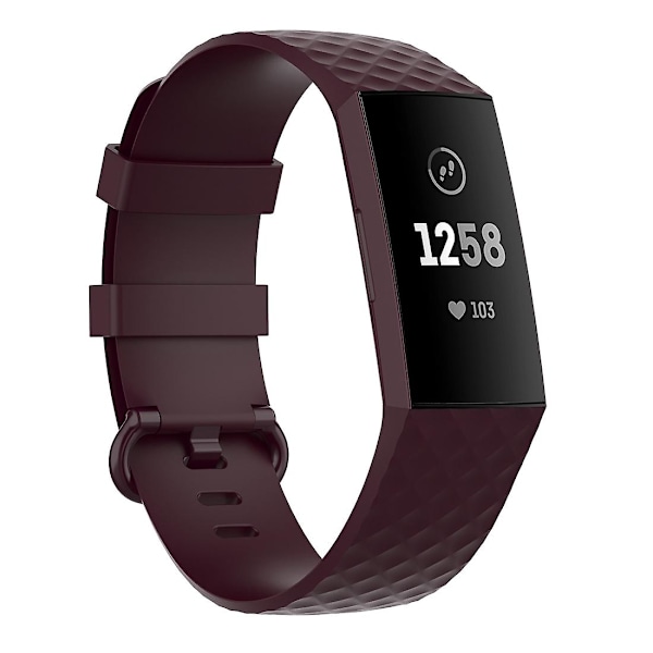 18mm hopeinen solki TPU rannekoru Fitbit Charge 4 / Charge 3 SE, koko: L Rosewood