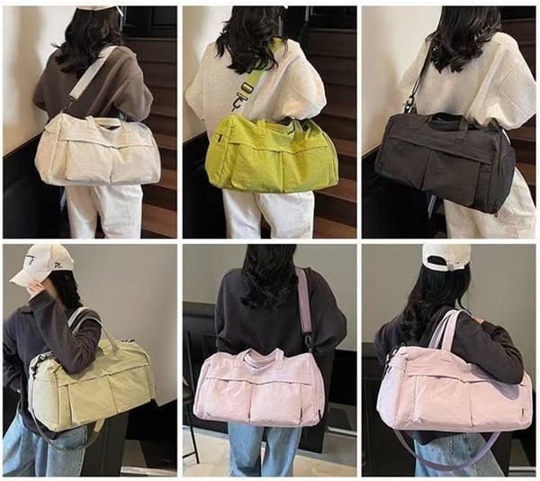 Urheilukassi matkoille, kenkälokerolla, viikonloppulomakassi (harmaa) Grey