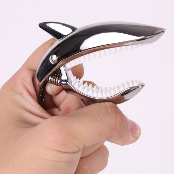 Gitarr Capo Shark Akustisk stämmare Gitarrtillbehör Snabbbytesklämma Elgitarr Shark Capo Musikinstrument Acousti gold