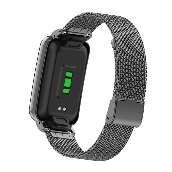 Milanese Strap+ case Xiaomi Mi Band 7 Pro ruostumattomasta teräksestä hengittävälle rannekorun vaihtorannehihnalle Mi Band 7 Pro -vyölle Rose powder