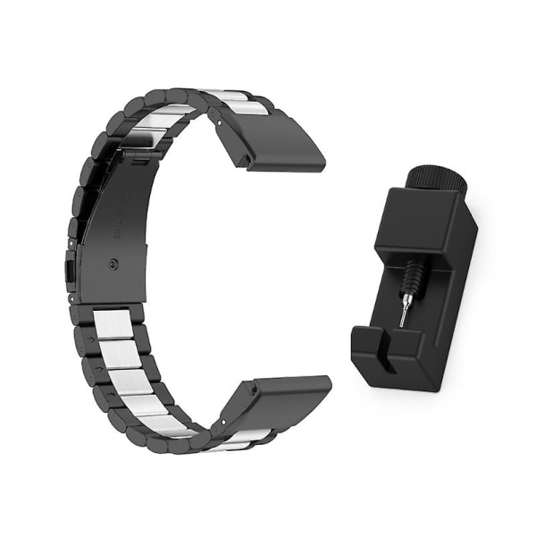 Svettsäker armband för Fenix ​​7/S/X 20mm/22mm/26mm antikorrosionsbälte Black Silver FENIX 7X 26MM